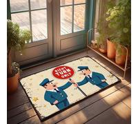 Outdoor Front Door Rug Cartoon Pilots Celebrating With 'Right Turn Only' Sign Doormat Outdoor Rug Waterproof Funny Bedroom Decor(50X80CM)