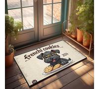 Outdoor Front Door Rug French Bulldog Cookies: A Sweet 2024 Treat! Doormat Outdoor Rug Waterproof Funny Bedroom Decor(40X60CM)
