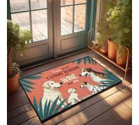 Outdoor Front Door Rug Travelers Want To Wine, Dine, And Enjoy Dogs Doormat Outdoor Rug Waterproof Funny Bedroom Decor(50X80CM)