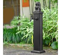 Outdoor Frost-Free Faucet with Garden Hose Stand for Patio, Deck, and Villa Decor