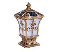Outdoor Frosted Acrylic LampShade IP54 Waterproof Solar Light Fixtures Aluminum Pedestal Rustproof Post Head Light Fence Garage Pavilion Courtyard Lawn