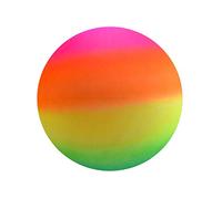 outdoor fun Giant Jumbo 18" Neon Rainbow Rubber Playground Play Beach Sport Ball Football