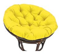 Outdoor Furniture Backrest Seat Cushion Hanging Swing Nest Cushion, Single Round Seat Pad with Backrest for Balcony Hammock Chair, Outdoor Cover(Yellow,80x80cm)