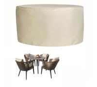 Outdoor Furniture Cover 300x110cm Round Patio Table Cover Waterproof420D Heavy-Duty Garden Furniture Protector for Tables & Chairs All-WeatherShield