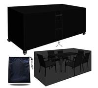 Outdoor Furniture Covers Waterproof 200x140x90cm, Rattan Garden Furniture Covers Waterproof Anti-UV 420D Heavy Duty Rip Proof Oxford Fabric with Waterproof Tape and Hidden Air Vent - black