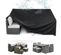 Outdoor Furniture Covers Waterproof 270x216x87cm/LxWxH Rattan Furniture Covers,600d Heavy Duty Oxford Fabric Anti-UV, No Tear Patio Table Cover for Chair and Table