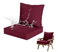 Outdoor Furniture Cushion SetWaterproof Patio Cushions for Garden Sofa Car & ChairBackrest & Seat Pillows 48x48x12CM & 48x50CM Comfortable & Durable