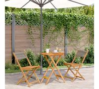 vidaXL Bistro Set 3 Piece Outdoor Bar Set Black Polypropylene and Solid Wood
