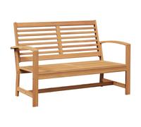 Garden Bench Natural Solid Teak Wood 110x64x76.5cm Outdoor Rustic Seat 2-Seater