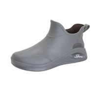 Outdoor Galoshes Short Fishing Boots Extra Wide Waterproof Lightweight Breathable Garden Shoes Adult Non-Slip Rain Boots for Gardening Men Breathable Comfortable, gray, 9.5 UK