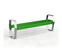 Outdoor Galvanized Metal Bench, Weather-Resistant Public Seating for Park, Basketball Court, Mall, Transit Station, 1100 lbs Capacity