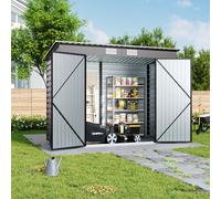 Outdoor Galvanized Steel Storage Shed with Dual Doors