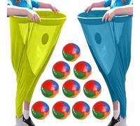 Outdoor-Games Granny-Pants Sets for Adults, Freaky Pants Games with Throwing Bouncy Ball Inflator, the Ultimate Party of Family Reunion Backyard Field Day(D)
