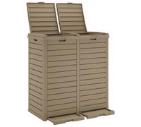 (light brown) vidaXL Outdoor Garbage Bin Patio Trash Can Trash Bin Garbage Can Polypropylene
