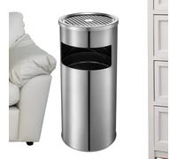 Outdoor Garbage Can,Stainless Steel Fireproof with Ashtray 30L | Outdoor Trash Bin Standing Ashtray - for Indoor Outside Commercial Hotel Patio Garden Backyard