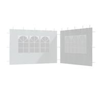 vidaXL Party Tent Sidewall 2 pcs with Window PE White
