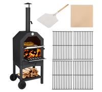 Outdoor Garden 3 Tier Freestanding Pizza Oven Charcoal BBQ Grill w/ Chimney