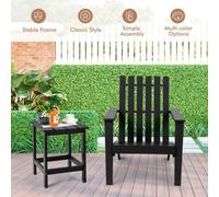 Outdoor Garden Adirondack Chair Solid Acacia Wood Patio Chair Lawn Chair Black