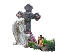 Outdoor Garden Angels Statue - Weatherproof Resin Memorial | Solar Angels for Outdoor Garden,Graveyard, Lawn, Patio, Path, Park, Christmas,
