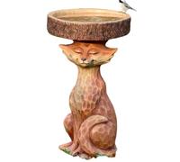 Outdoor garden animal resin bird feeders and sculptural resin ornaments make for bird lovers.(Fox)