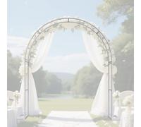 Outdoor Garden Arbor Trellis for Climbing Plants & Roses - Metal Arch Pergola for Weddings Parties & Events - Easy Assembly White 80x200x40 cm 260-400 cm Options