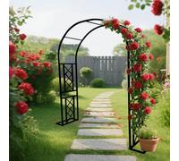 Outdoor Garden Arch Trellis for Climbing Plants & Vines Metal Pergola Frame for Weddings Halloween & Christmas Decor 300x270cm - Stylish Black Arbor