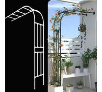 Outdoor Garden Arches, Half-Side Metal Trellis for Climbing Plants, Support in Various Sizes (60-240cm), Black Patio & Lawn Decor, Ideal for Flowers & Vines