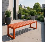 Outdoor Garden Bench 100cm Metal Park Seating No Backrest Durable Weatherproof Sofa for Terrace Small Space Furniture - Orange Color (120cm)