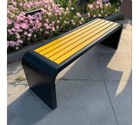 Outdoor Garden Bench, 150cm Plastic Wood Slat Design, No-Backrest, Heavy-Duty 500kg Capacity, Durable Patio Seating, Stylish Garden Furniture