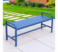 Outdoor Garden Bench 2-Seater - Weatherproof Aluminum Slatted Seat for Patio, Lawn, and Porch