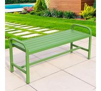 Outdoor Garden Bench 2-Seater - Weatherproof Aluminum Slatted Seat for Patio, Lawn, and Porch