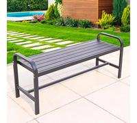 Outdoor Garden Bench 2-Seater - Weatherproof Aluminum Slatted Seat for Patio, Lawn, and Porch