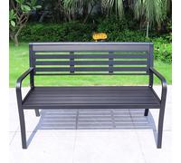 Outdoor Garden Bench 2-Seater - Weatherproof Aluminum Slatted Seat for Patio, Lawn, and Porch