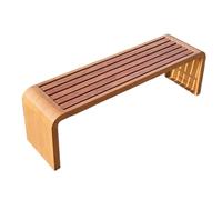 Outdoor Garden Bench 23 Seater Steel Frame No Backrest Galvanized Material for Patio Balcony PoolBrown 120x40x45cm Durable Outdoor Furniture