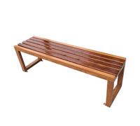 Outdoor Garden Bench, Armless Patio Bench with Wood Seat, Weather-Resistant, Non-Rotting Design for Garden, Porch, Backyard & Park (Brown, 39.4x15.7x17.7in)