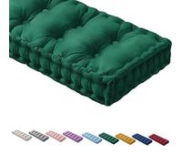 Outdoor Garden Bench Cush Thick 8-10cm Seating Pad for Indoor & Outdoor Use Tufted Sle in Dark Green 160x40x10cm Perfect for Patio & Bay Window Décor