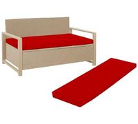 Outdoor Garden Bench Cushion Seat Pad for 2/3/4 Seater Patio Furniture Waterproof Swing, Hammock, Rattan Sofa 108/140/170cm Long Bench Chair Cushions Pad (3 Seaters-143x52x5cm, Red)