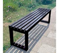 Outdoor Garden Bench, Durable All-Weather Backless Metal Frame Seat for Park, Lawn, Patio, and Yard
