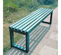 Outdoor Garden Bench, Durable All-Weather Backless Metal Frame Seat for Park, Lawn, Patio, and Yard