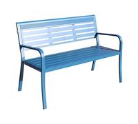 Outdoor Garden Bench for 2 People AllWeather Patio Seat Memorial Park Bench Stylish Blue Design for Garden Porch and Backyard Decor