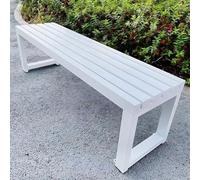 Outdoor Garden Bench - Galvanized Steel Pipe Stool for Patios Lawns Balconies & Indoors - Stable & Stylish 120cm/47in White Seating Solution