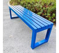 Outdoor Garden Bench - Galvanized Steel Pipe Stool for Patios Porches Lawns & Balconies - Stable 150cm/59in Design Ideal for Indoors & Outdoors (Blue)