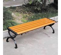 Outdoor Garden Bench, Hardwood Cast Iron Love Seater, Perfect for Backyard, Deck, Lawn, Poolside, Comfortably Seats 3 People