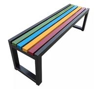 Outdoor Garden Bench Metal Frame Patio Seating Heavy-Duty Backyard Furniture Small Black Bench for Balcony Courtyard Lawn& Stylish Design