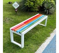 Outdoor Garden Bench Metal Park Benches 2-3 Person Love Seat Patio Chair for Yard Porch Lawn Balcony Backyard Furniture