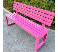 Outdoor Garden Bench Metal & Wood Seating for 2-4 People 200kg Capaci Backrest Design Perfect for Yard & Patio 150x40x85cm & Slish