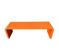 Outdoor Garden Bench No Assembly, Heavy Duty Metal Patio Seating, 500kg Capacity, Perfect for Terraces, Courtyards, Balconies, Parks - Orange, 100CM/39.3IN