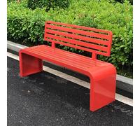 Outdoor Garden Bench Steel Frame with Backrest Ideal for Porch Patio Yard Lawn Balcony 500kg Weight Capacity (Red 120cm/47in)
