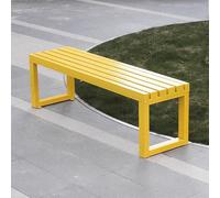 Outdoor Garden Bench - Sturdy Galvanized Steel Pipe Stool for Porches Patios Lawns and Balconies - 120cm/47in Yellow Seating for Indoor & Outdoor Use