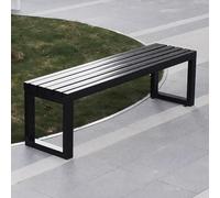 Outdoor Garden Bench - Sturdy Galvanized Steel Pipe Stool for Porches Terraces Balconies Lawns & Backyards - Black 150cm (59in) - Perfect for Indoor & Outdoor Use